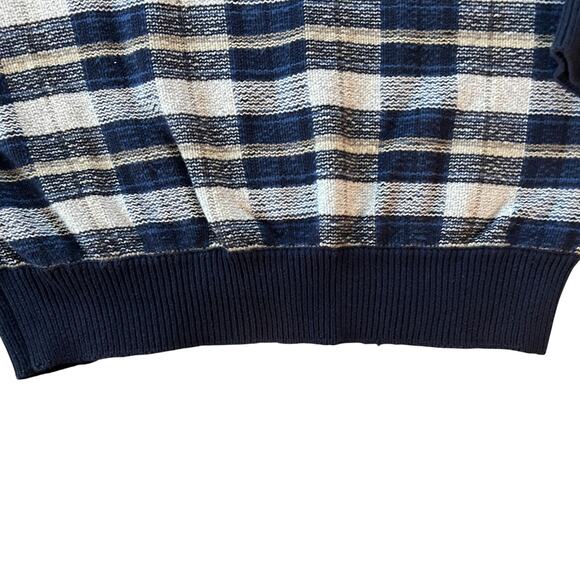 Vintage Gant Sweater Mens L Cozy Fall Knit Grandpa Plaid Knit Y2K 90s Retro - Picture 4 of 11